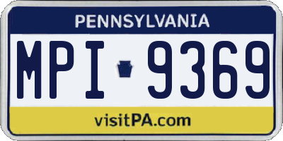 PA license plate MPI9369
