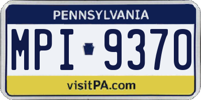 PA license plate MPI9370