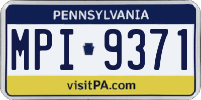 PA license plate MPI9371