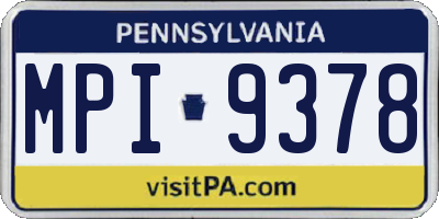PA license plate MPI9378