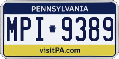 PA license plate MPI9389