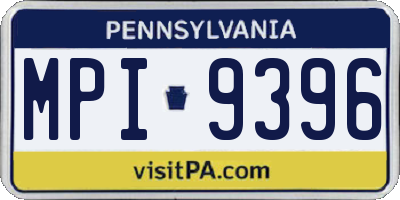 PA license plate MPI9396