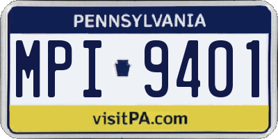 PA license plate MPI9401
