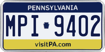 PA license plate MPI9402