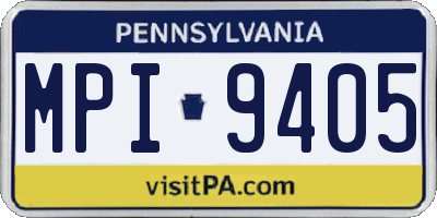 PA license plate MPI9405