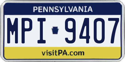 PA license plate MPI9407