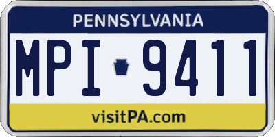 PA license plate MPI9411