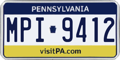 PA license plate MPI9412
