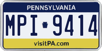 PA license plate MPI9414