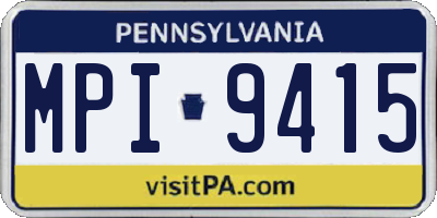 PA license plate MPI9415