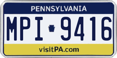 PA license plate MPI9416
