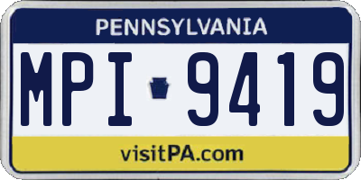 PA license plate MPI9419