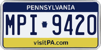 PA license plate MPI9420