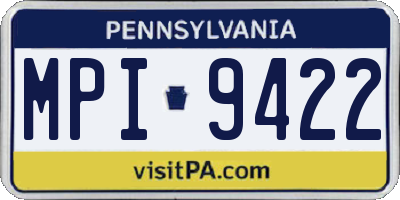 PA license plate MPI9422