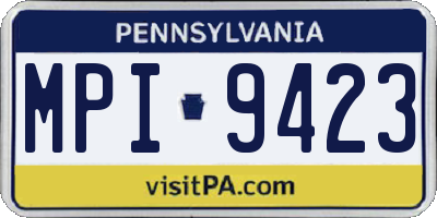 PA license plate MPI9423