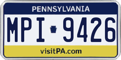 PA license plate MPI9426