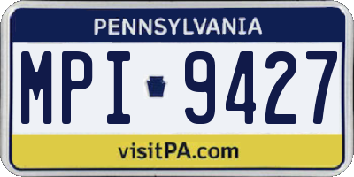PA license plate MPI9427