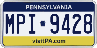 PA license plate MPI9428