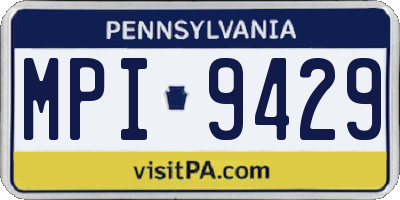 PA license plate MPI9429
