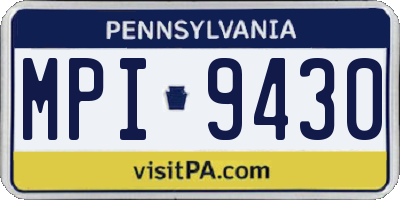 PA license plate MPI9430