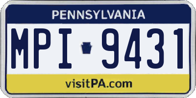 PA license plate MPI9431