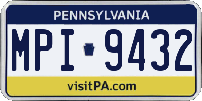 PA license plate MPI9432
