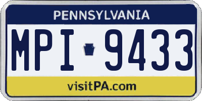 PA license plate MPI9433