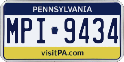 PA license plate MPI9434
