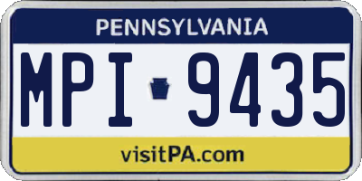 PA license plate MPI9435