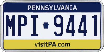 PA license plate MPI9441