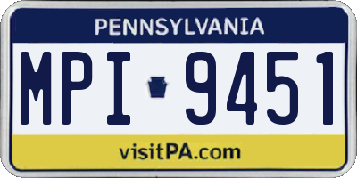 PA license plate MPI9451