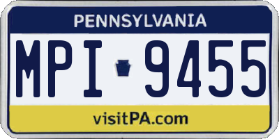 PA license plate MPI9455