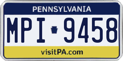 PA license plate MPI9458