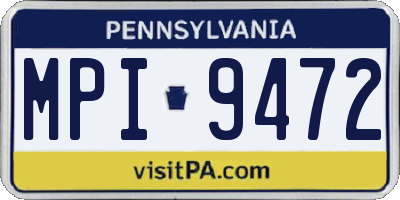 PA license plate MPI9472