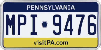 PA license plate MPI9476