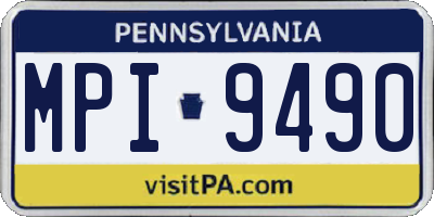 PA license plate MPI9490