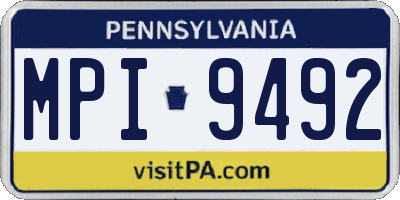 PA license plate MPI9492