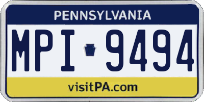 PA license plate MPI9494
