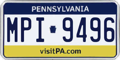 PA license plate MPI9496