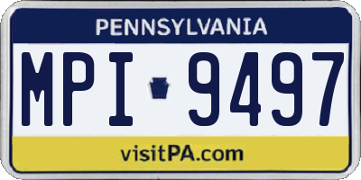 PA license plate MPI9497