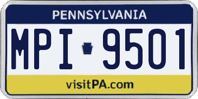 PA license plate MPI9501