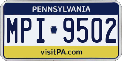 PA license plate MPI9502
