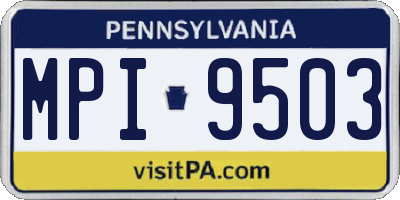 PA license plate MPI9503