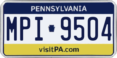 PA license plate MPI9504