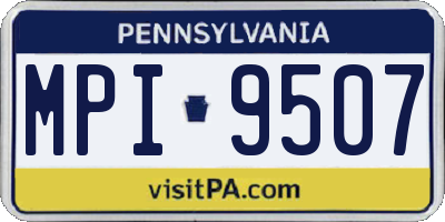 PA license plate MPI9507