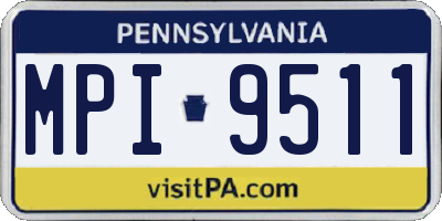 PA license plate MPI9511