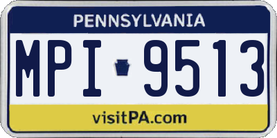 PA license plate MPI9513