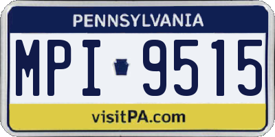 PA license plate MPI9515