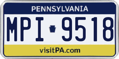 PA license plate MPI9518