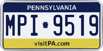 PA license plate MPI9519